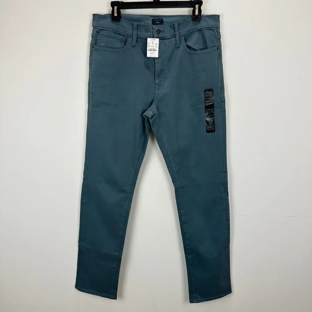 J.Crew Straight Fit Garment Dyed Five Pocket Pant Opal Blue Mens W 32 L 32 NWT